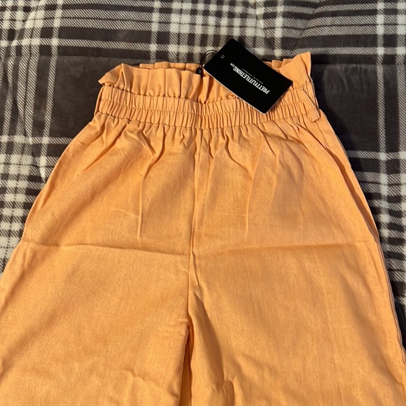 NWT Peach paper bag flare linen trouser - Picture 7 of 7